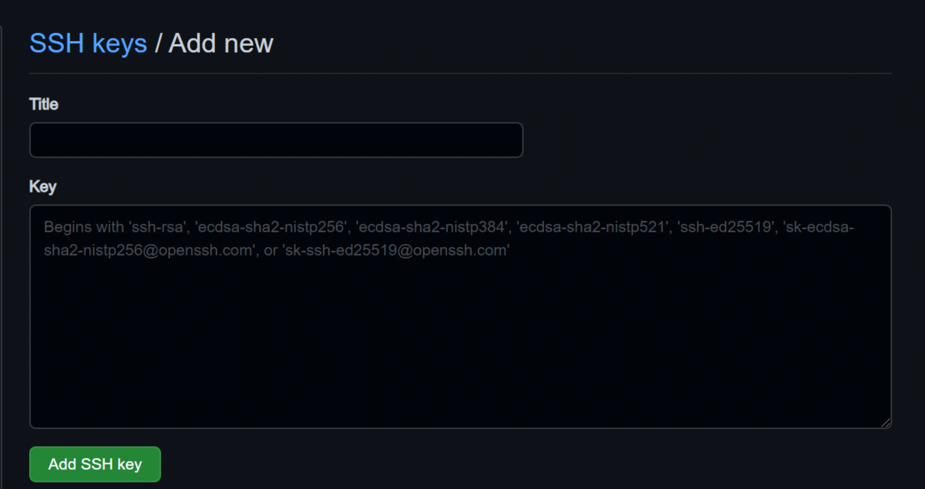 new SSH key